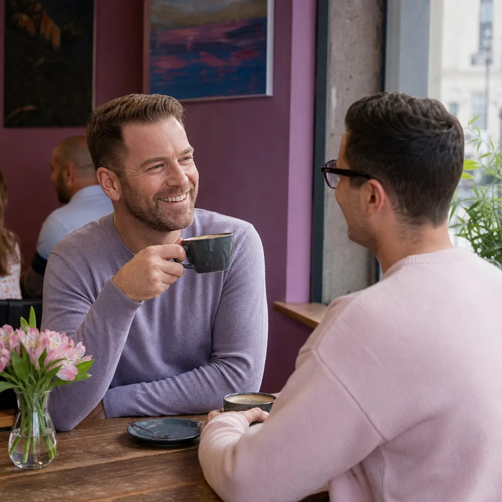 Two cups of coffee on a table during a relaxed first date in Bridgwater